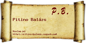 Pitino Balázs névjegykártya